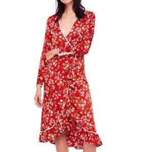 NWOT Free People Covent Garden Midi wrap dress 10